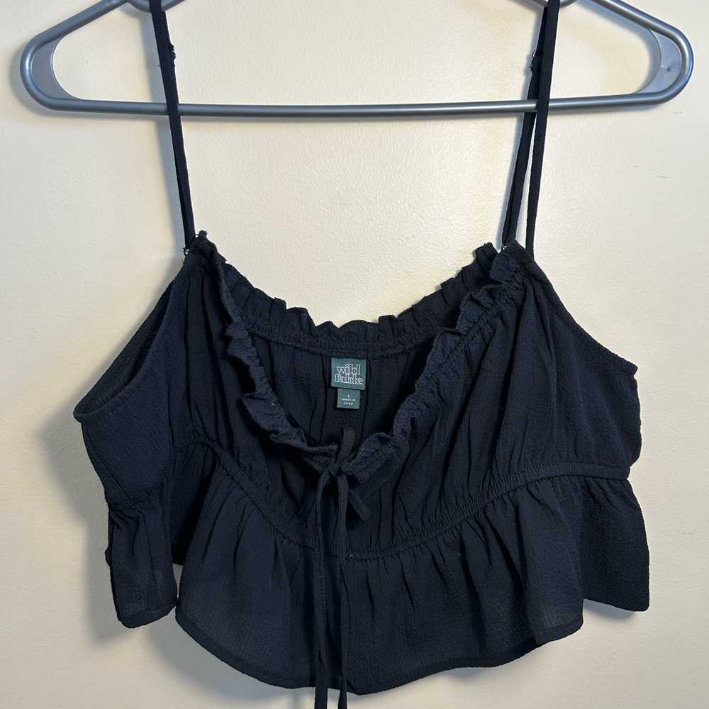 Black Ruffled Women's Cropped tank top
Festival/ Bohemian/ Whimsygoth